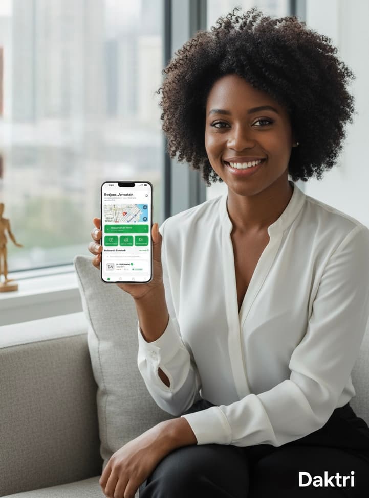 Doctor using Daktri app